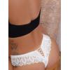 imageMilumia Women V Cut Bow Knot Lace Sexy Panties Romantic Cheeky Lingerie Underwear BriefsWhite