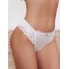 imageMilumia Women V Cut Bow Knot Lace Sexy Panties Romantic Cheeky Lingerie Underwear BriefsWhite