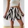 imageMilumia Women Wide Leg Pleated Shorts High Waist Lettuce Trim Patterned Boho Shorts
