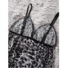 imageMilumia Womens 2 Piece Leopard Print Pajama Set Lace Mesh Cami Top Shorts PajamasBlack and White