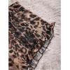 imageMilumia Womens 2 Piece Leopard Print Pajama Set Lace Mesh Cami Top Shorts PajamasBrown