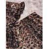imageMilumia Womens 2 Piece Leopard Print Pajama Set Lace Mesh Cami Top Shorts PajamasBrown
