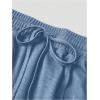 imageMilumia Womens 2 Piece Outfit Ribbed Square Neck Bodysuits Top and Pants Set Dusty Blue XLarge