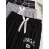 imageMilumia Womens 3 Pack Pajama Pants Plaid Letter Lounge Sleep Pj Pants SleepwearMulti