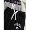 imageMilumia Womens 3 Pack Pajama Pants Plaid Letter Lounge Sleep Pj Pants SleepwearMulticolor