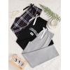 imageMilumia Womens 3 Pack Pajama Pants Plaid Letter Lounge Sleep Pj Pants SleepwearMulticolor