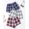 imageMilumia Womens 3 Pack Pajama Shorts Plaid Elastic Waist Pj Sleep ShortsBlue Red Multi