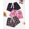 imageMilumia Womens 3 Pack Pajama Shorts Plaid Elastic Waist Pj Sleep ShortsMulti Blue Pink Green