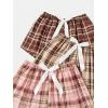 imageMilumia Womens 3 Pack Pajama Shorts Plaid Elastic Waist Pj Sleep ShortsMulti Brown Khaki Pink