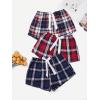 imageMilumia Womens 3 Pack Pajama Shorts Plaid Elastic Waist Pj Sleep ShortsMulti Red Blue White
