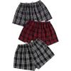 imageMilumia Womens 3 Pack Pajama Shorts Plaid Elastic Waist Pj Sleep ShortsRed and Grey