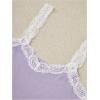 imageMilumia Womens 3 Piece Pajama Sets Floral Lace Cami Top and Shorts ampamp Pants Pj Sets LoungewearLilac Purple