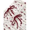 imageMilumia Womens 3 Piece Pajama Sets Floral Lace Cami Top and Shorts ampamp Pants Pj Sets LoungewearRed