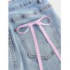 imageMilumia Womens Bow Knot High Waist Denim Skirt Bodycon Casual Jean SkirtsBlue and Pink