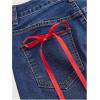 imageMilumia Womens Bow Knot High Waist Denim Skirt Bodycon Casual Jean SkirtsBlue and Red