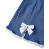 imageMilumia Womens Bow Lace Trim Denim Mini Skirt Y2k Split Hem Short Jean SkirtsBlue