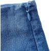 imageMilumia Womens Bow Lace Trim Denim Mini Skirt Y2k Split Hem Short Jean SkirtsBlue