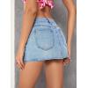 imageMilumia Womens Button Front Denim Mini Skirt Raw Hem Straight Short Skirt with PocketsA Light Wash Blue