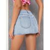 imageMilumia Womens Button Front Denim Mini Skirt Raw Hem Straight Short Skirt with PocketsSolid Light Blue