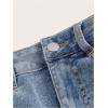 imageMilumia Womens Cargo Denim Skirt Straight Jean Mini Skirts with Flap Pocket Light Wash Medium