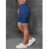imageMilumia Womens Casual Denim Bermuda Shorts Mid Rise Skinny Jean ShortsBlue