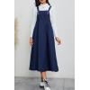 imageMilumia Womens Casual Denim Overall Dress Sleeveless Flowy Baggy Long Jean Jumper DressesBlueupgrade