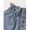 imageMilumia Womens Casual High Waist Button Fly Vintage Denim Jeans Shorts with Pocket Blue Medium