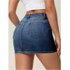 imageMilumia Womens Denim Bodycon Mini Skirt Mid Waist Zip Fly Jean Skirts with PocketsMedium Wash
