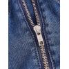 imageMilumia Womens Denim Bustier Crop Top Zip Front Spaghetti Strap Jean Cami Tank TopsDeep Blue