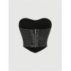 imageMilumia Womens Denim Corset Top Strapless Sleeveless Jean Tube Crop Bandeau
