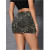 imageMilumia Womens Denim Leopard Print Short Skirt Bodycon Low Waist Mini SkirtsArmy Green