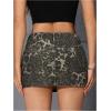 imageMilumia Womens Denim Leopard Print Short Skirt Bodycon Low Waist Mini SkirtsArmy Green