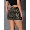 imageMilumia Womens Denim Leopard Print Short Skirt Bodycon Low Waist Mini SkirtsMulticolor