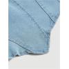 imageMilumia Womens Denim Tube Top Zipper Back Hanky Strapless Bandeau Jean Crop TopLight Blue