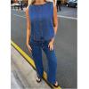 imageMilumia Womens Denim Vest Tank Top Sleeveless Round Neck Loose Fit Casual Jean Vests StreetwearBlue