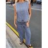 imageMilumia Womens Denim Vest Tank Top Sleeveless Round Neck Loose Fit Casual Jean Vests StreetwearLight Blue