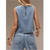 imageMilumia Womens Denim Vest Tank Top Sleeveless Round Neck Loose Fit Casual Jean Vests StreetwearLight Wash