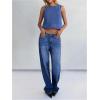 imageMilumia Womens Denim Vest Tank Top Sleeveless Round Neck Loose Fit Casual Jean Vests StreetwearMedium Wash Blue