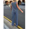 imageMilumia Womens Denim Vest Tank Top Sleeveless Round Neck Loose Fit Casual Jean Vests StreetwearWash Blue