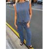 imageMilumia Womens Denim Vest Tank Top Sleeveless Round Neck Loose Fit Casual Jean Vests StreetwearWash Blue