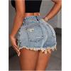 imageMilumia Womens Drop Waist Jean Shorts Ripped Distressed Raw Hem Denim ShortsBlue