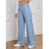 imageMilumia Womens Elastic High Waist Wide Leg Pants Classic Denim Jeans with Pockets Light Wash Blue XSmall