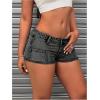 imageMilumia Womens Frayed Hem Mini Denim Shorts Low Waisted Jean Shorts Going OutDark Grey