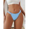 imageMilumia Womens G String Sexy Thong Bow Decor Low Rise Thongs Underwear Bikini PantiesLight Blue
