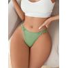 imageMilumia Womens G String Sexy Thong Bow Decor Low Rise Thongs Underwear Bikini PantiesLime Green