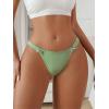imageMilumia Womens G String Sexy Thong Bow Decor Low Rise Thongs Underwear Bikini PantiesLime Green
