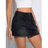 imageMilumia Womens High Waist Bodycon Denim Mini Skirt Y2K Raw Hem Jean SkirtBlack