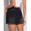 imageMilumia Womens High Waist Bodycon Denim Mini Skirt Y2K Raw Hem Jean SkirtBlack