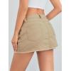 imageMilumia Womens High Waist Bodycon Denim Mini Skirt Y2K Raw Hem Jean SkirtKhaki