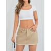 imageMilumia Womens High Waist Bodycon Denim Mini Skirt Y2K Raw Hem Jean SkirtKhaki